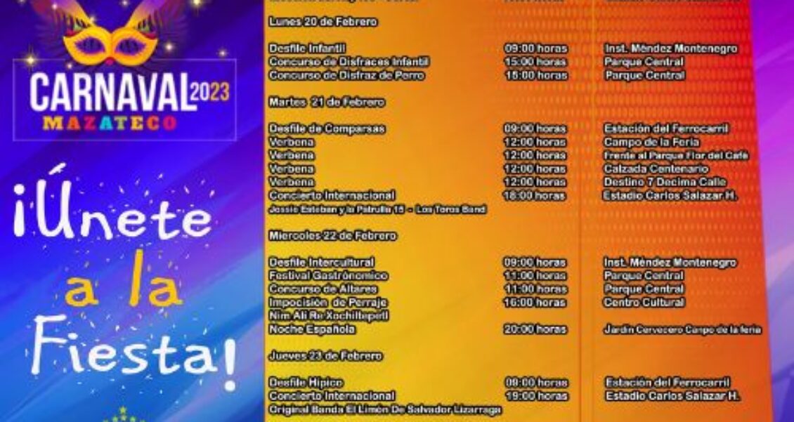 ¡Ven a celebrar el Carnaval Mazateco, Guatemala!