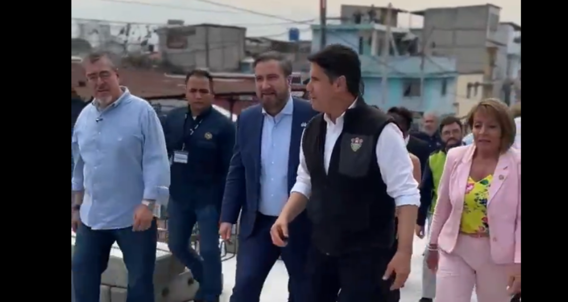 Ricardo Quiñónez inspecciona avances del proyecto del metro en Ciudad de Guatemala