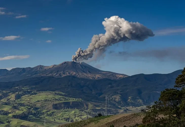 Volcán Puracé emite ceniza y afecta vuelos en Popayán hoy