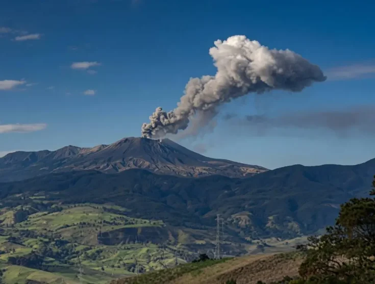 Volcán Puracé emite ceniza y afecta vuelos en Popayán hoy