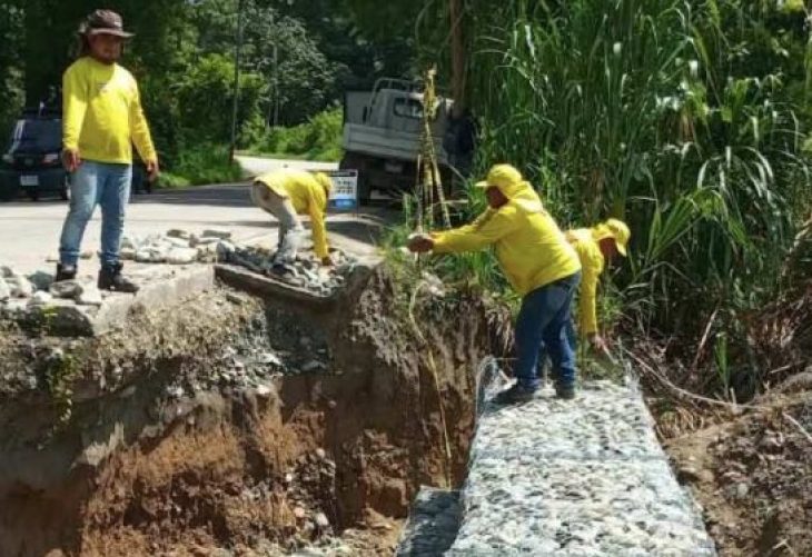 Muro de gaviones protege ruta entre Puente Chasco y La Tinta